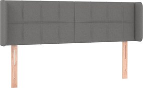 vidaXL Tăblie de pat cu aripioare gri închis 147x16x78/88 cm textil