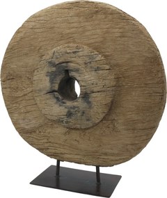 Decorațiune sculptată din lemn reciclat, piesă unică, 60x50 cm, „Grimaud"