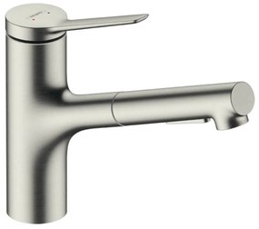 Baterie bucatarie cu dus extractibil crom periat Hansgrohe Zesis M33 150 cu 2 jeturi 74800800