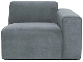 Modul pentru canapea gri cu tapițerie din catifea reiată (cu colț pe partea dreaptă) Sting – Scandic