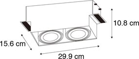 Spot integrat alb GU10 AR111 fara rama 2 lumini - Oneon