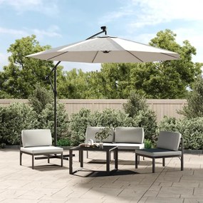 vidaXL Pânză de schimb umbrelă de soare, alb nisipiu, 350 cm
