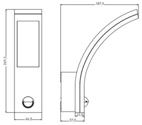 LED Aplică perete exterior cu senzor LED/10W/230V IP54