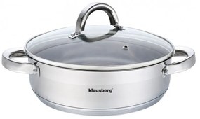 Cratita cu manere si capac Klausberg KB 7173, 26 cm, 4.6 litri, Fund gros, Inox