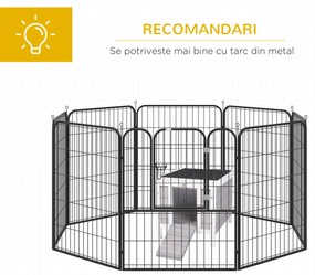 Adapost mic PawHut pentru iepuri, porcusori de Guineea, din lemn, gri | Aosom Romania