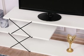 COMODA TV Zigzag, Alb - Gri - Galben - Stejar - Maro, 120 x 40 x 30 cm
