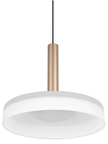 Lustră neagră-albă/aurie LED cu intensitate reglabilă cu abajur din sticlă ø 22 cm Celeste – Trio