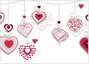 Tablou cu inimiore pictate (70x50 cm)