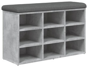 835106 vidaXL Bancă de pantofi, gri beton, 82x32x50 cm, lemn prelucrat