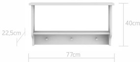 Raft elegant Ines alb L77 cm