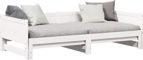vidaXL Pat de zi extensibil Alb 203,5 x 184 x 56,5 cm