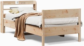 vidaXL Cadru de pat fără saltea, 75x190 cm, lemn masiv de pin