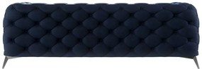 Canapea albastru-închis cu tapițerie din catifea 225 cm Chelsea – Ropez