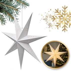 Stea de hartie pentru Craciun cu sapte colturi STARION 60 cm, alba
