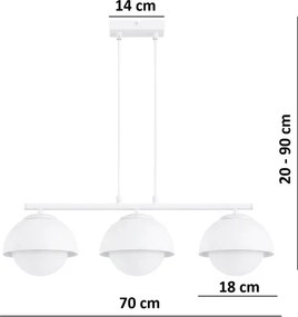 BRILAGI - Lustru suspendat pe cablu COSMO 3xE27/60W/230V alb
