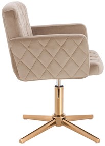 HR802CROSS Scaun Latte din Catifea cu Bază Aurie