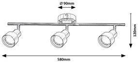 Spot BLAKE 3xGU10/50W/230V Rabalux 3185