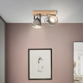 Brilliant - Aplica spot CARMEN WOOD 2xGU10/5W/230V eucalipt