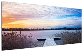 Tablou - Lac înghețat, Ełk, Mazury, Polonia (120x50 cm)