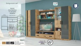 Living GLOBAL116 - stejar woton/antracit extra luciu HD