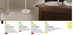 Lampa LED de birou cu spot ajustabil STUDENT crom satin