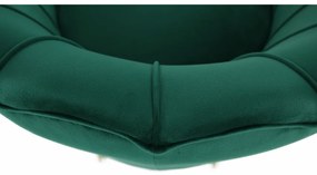 Fotoliu în stil Art-deco, catifea Velvet smarald/crom auriu, NOBLIN