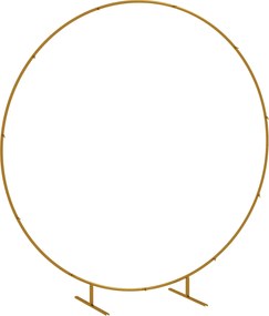 Outsunny Arc de Grădină din Oțel Auriu – Arc Decorativ Rotund pentru Baloane, Plante Cățărătoare, Flori – Pentru Nunți, Aniversări, Ceremonii – 2,24 m | Aosom Romania