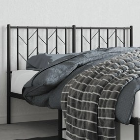 374469 vidaXL Tăblie de pat metalică, negru, 135 cm