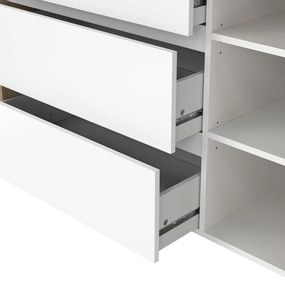 Comodă albă-în culoare naturală cu aspect de lemn de stejar 119x84x48 cm Next – Tvilum