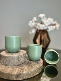 Pahar Cafea Novum (Verde Menta Pudrat-Mat, 150ml) Gresie Glazurata Manual