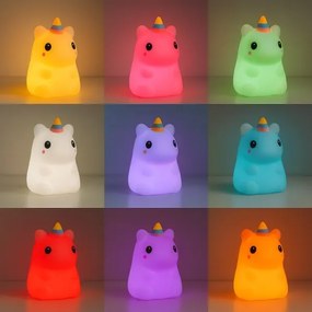 Lampă de veghe LED RGBW reîncărcabilă și reglabilă pentru copii UNICORN LED/1W/5V 1200 mAh