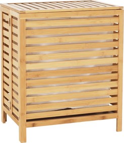 Cos de rufe MENORK, stejar, bambus/material textil, 50x35x60 cm