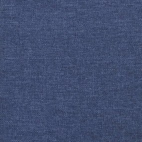 Pat continental cu saltea, albastru, 140x200cm, material textil Albastru, 35 cm, 140 x 200 cm