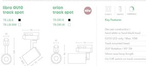 Spot directionabil pentru sina Track Project Collection, Libra alb