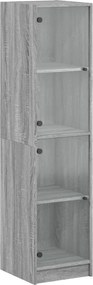 vidaXL Dulap cu uși din sticlă, sonoma gri, 35x37x142 cm