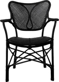 Scaun cu brate din ratan design LUX, Colony negru