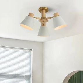 Brilagi - Lustră aplicată LUND WOOD 3xE27/40W/230V Ø 50 cm, lemn de cauciuc