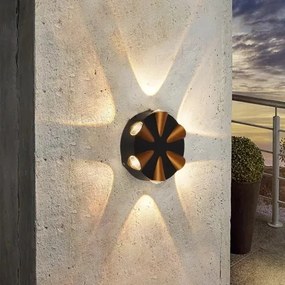 Aplica Exterior, Aluminiu, IP65, Lumina Neutra, 6W, Negru/Auriu