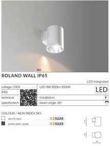 Aplica LED pentru iluminat exterior IP65 ROLAND WH