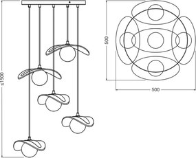 Osram DECOR PEARL – lustru suspendat pe cablu, 5x G9, 5W, 230V, bej