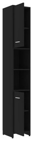 Dulap de baie, negru, 30x30x183,5 cm, PAL Negru, Cu maner, 1