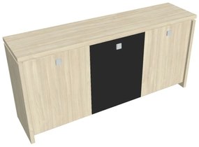 Dulap mic Verno 188 x 46 x 90 cm, uși combinate, salcâm / negru