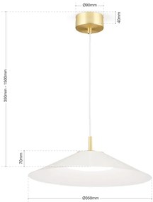 Lustra LED dimabila, Pendul metalic GOURMET White