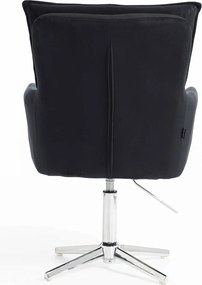 HR250CROSS Scaun Catifea Neagră Bază Cromata