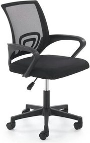 Scaun birou GIMLI, negru, stofa clasica/plastic, 60x53x84/94 cm
