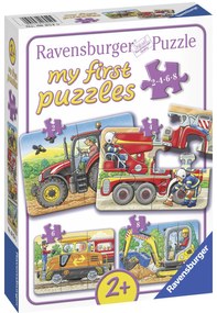 PRIMUL MEU PUZZLE UTILAJE AGRICOLE, 2/4/6/8 PIESE - RAVENSBURGER (RVSPC06954)