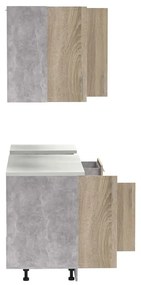 Set mobila bucatarie 4 buc Festa IV Pako World Sonoma 160x60x85 cm
