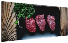 Tablou cu carne pe farfurie (120x50 cm)