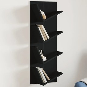 840717 vidaXL Bibliotecă de perete cu 4 niveluri, negru, 33x16x90 cm