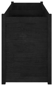 Jardiniera de gradina, negru, 150x50x70 cm, lemn masiv de pin 1, Negru